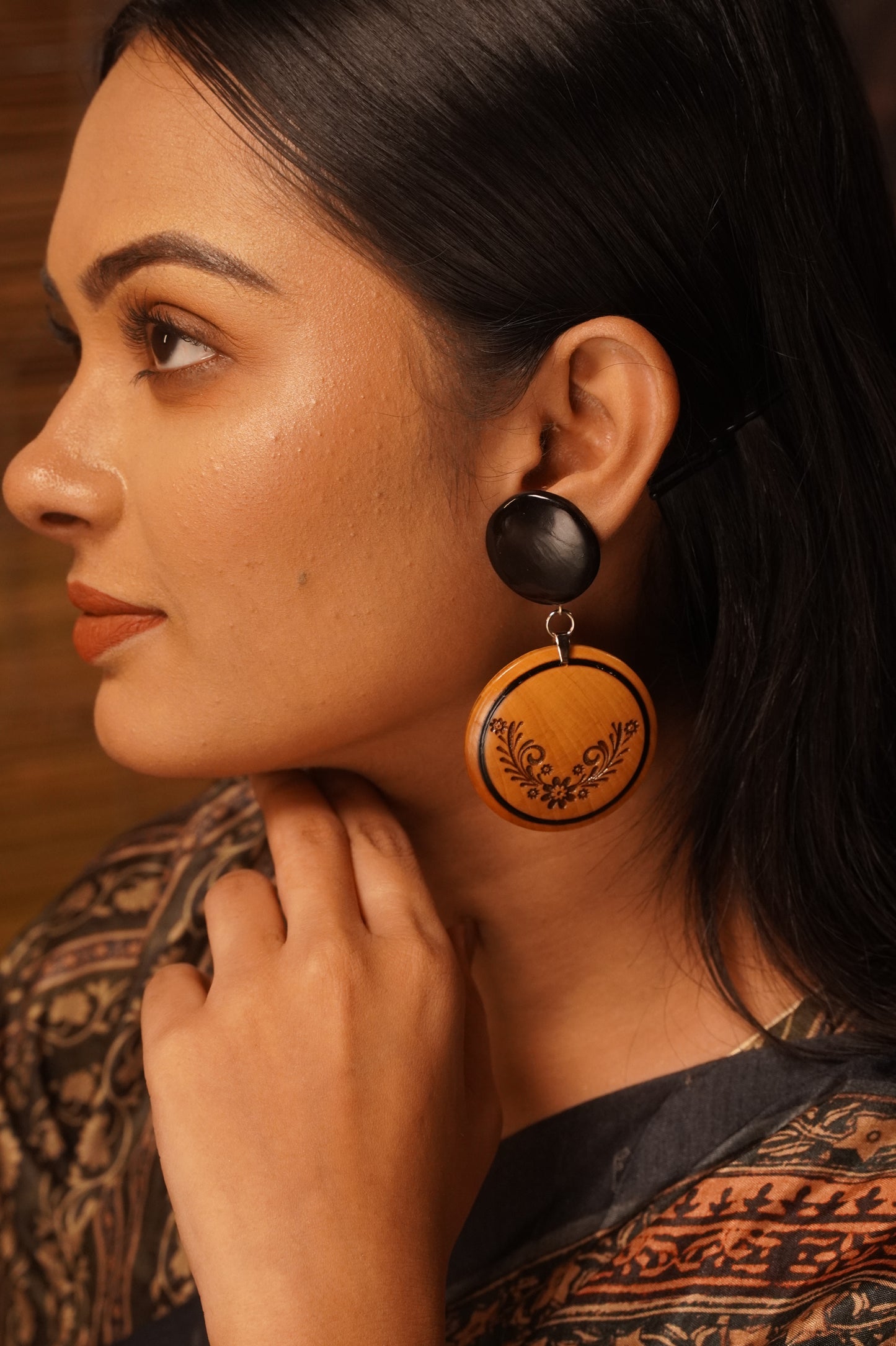 Kalika Wooden Earrings