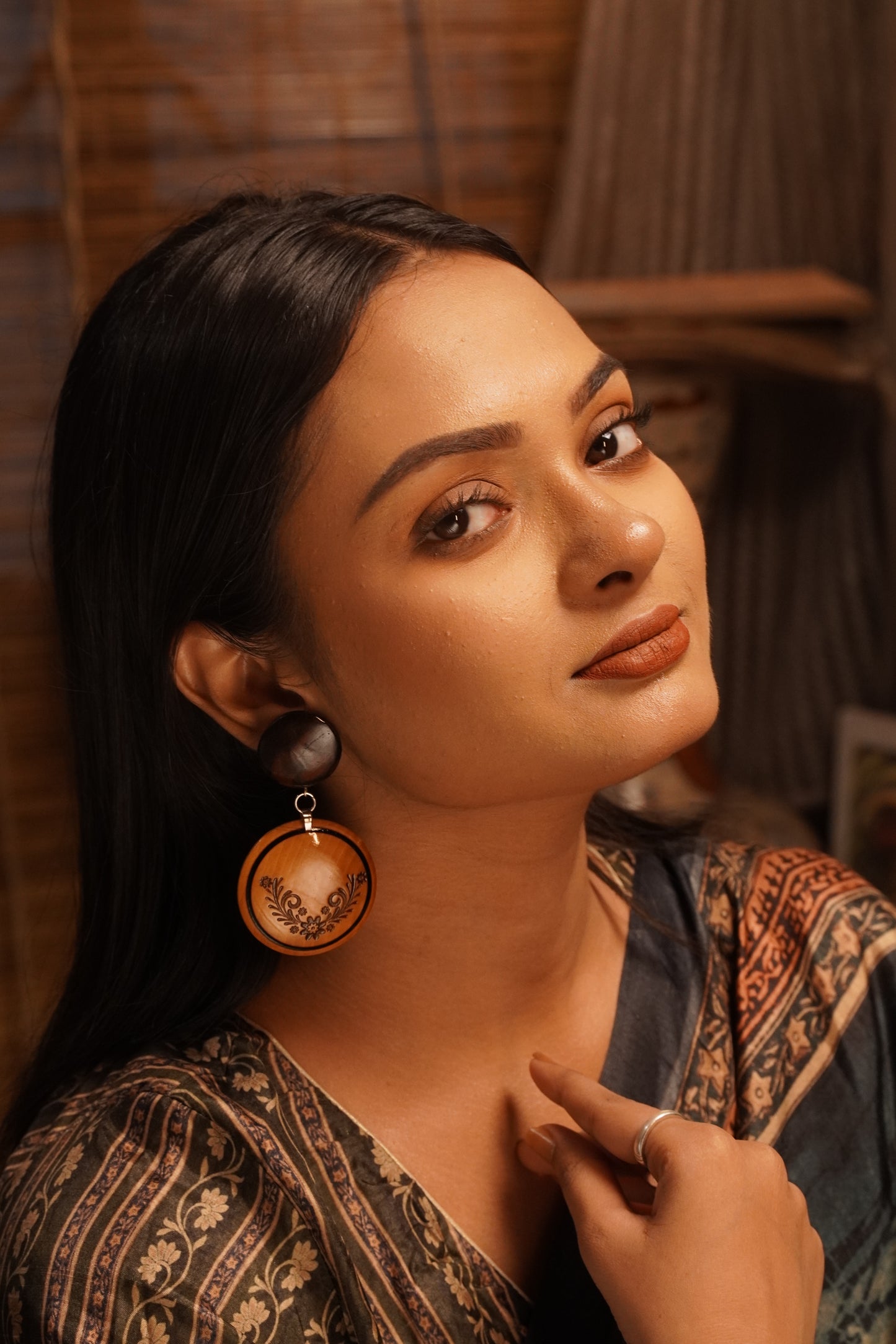 Kalika Wooden Earrings