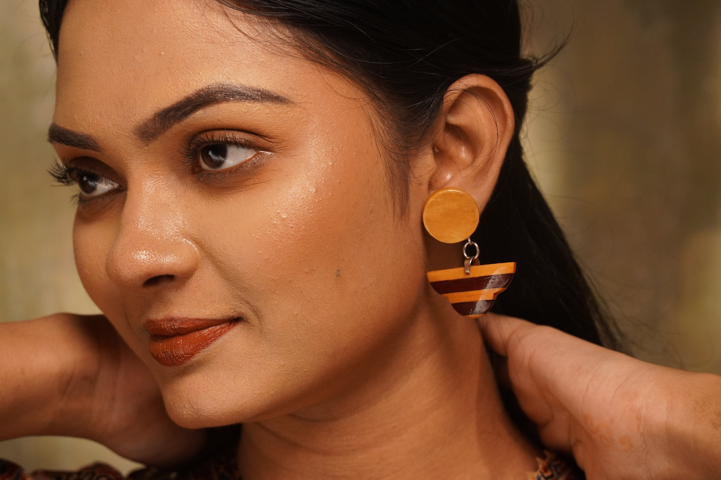 Vritti Wooden Earrings