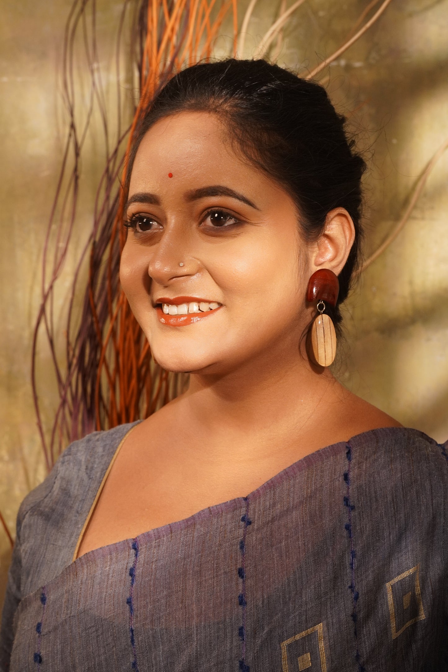 Chandrima Wooden Earrings