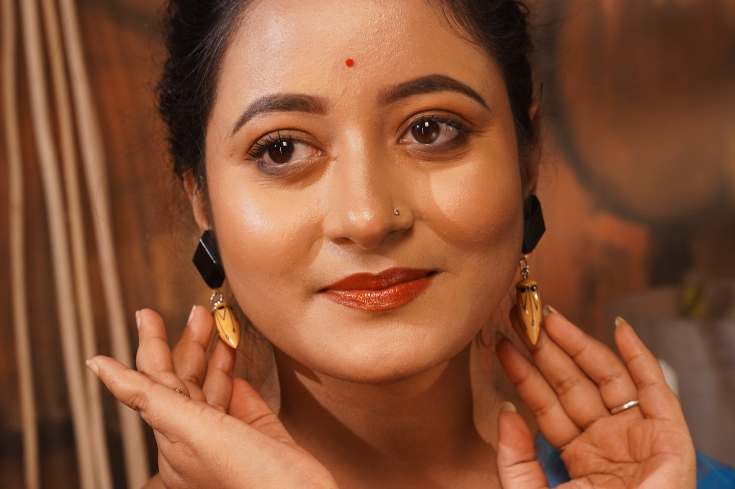 Malini Wooden Earrings