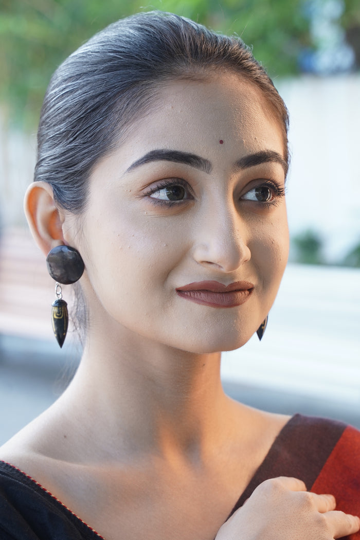 Aparna Wooden Earrings - Chandrakalakriti