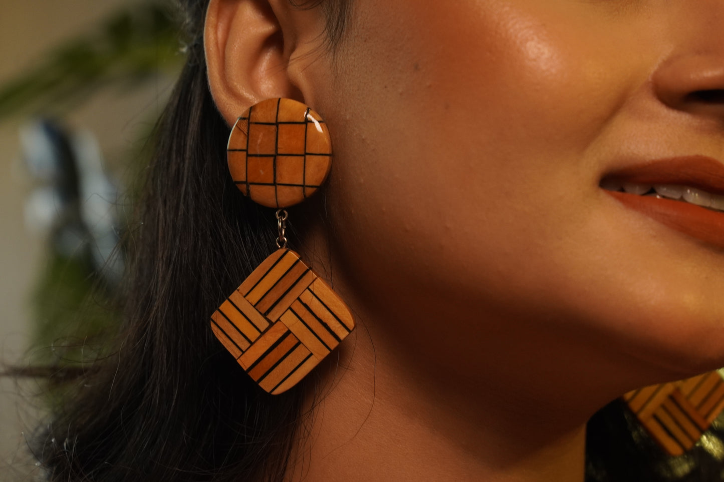 Ekakshi Wooden Earrings