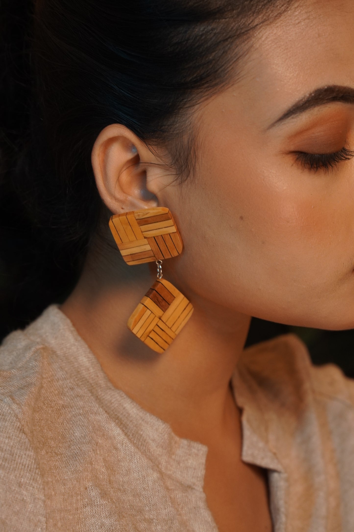 Madhavi Wooden Earrings