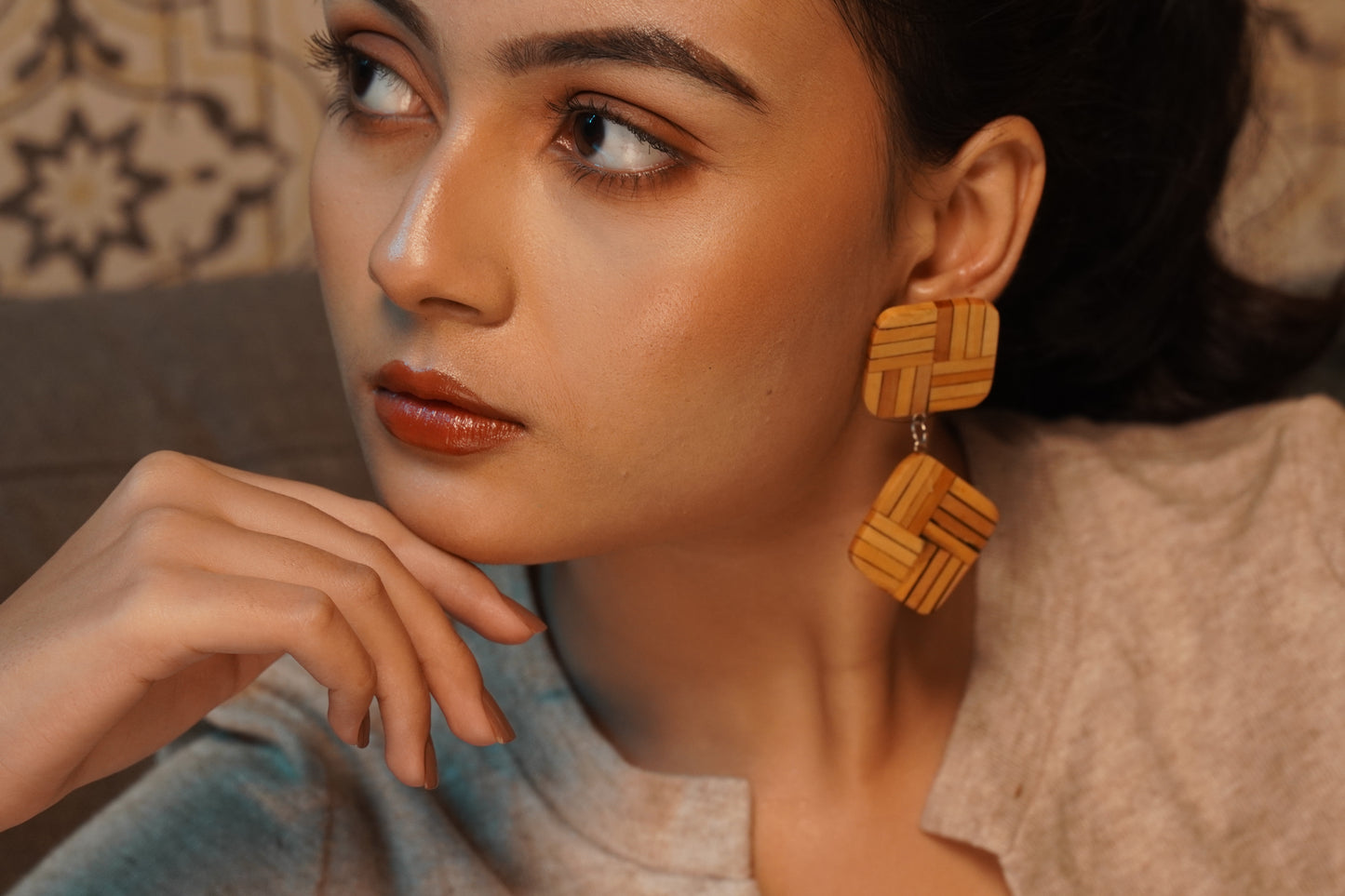 Madhavi Wooden Earrings