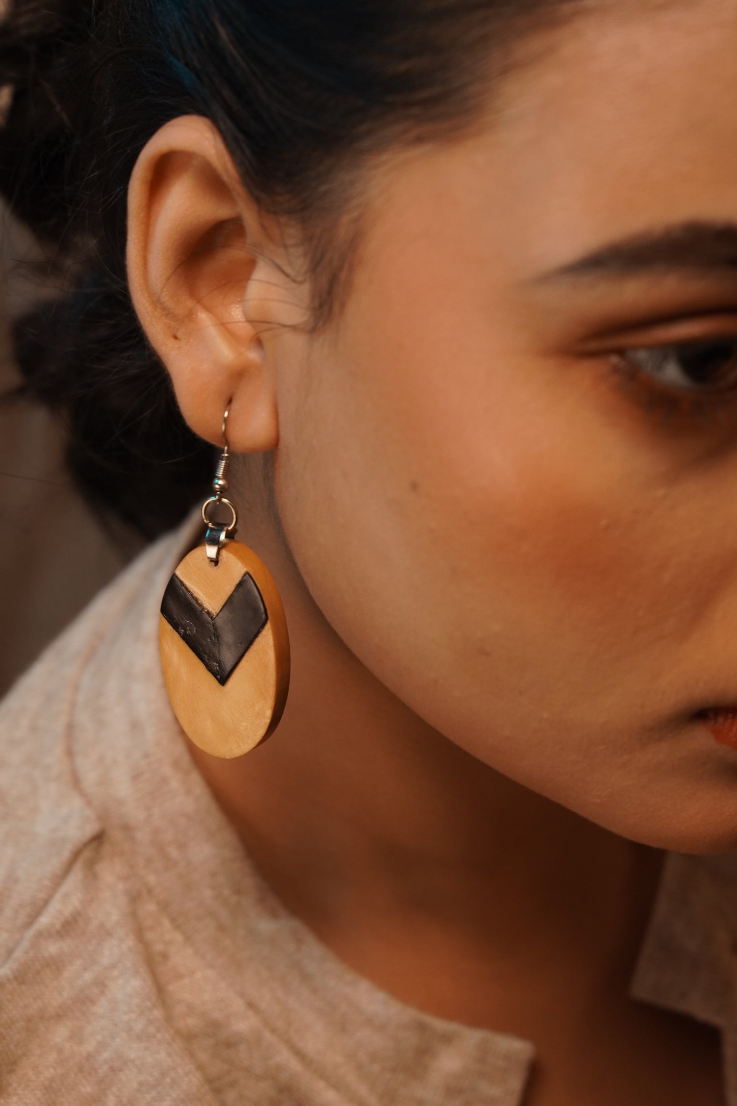 Vrinda Wooden Earrings