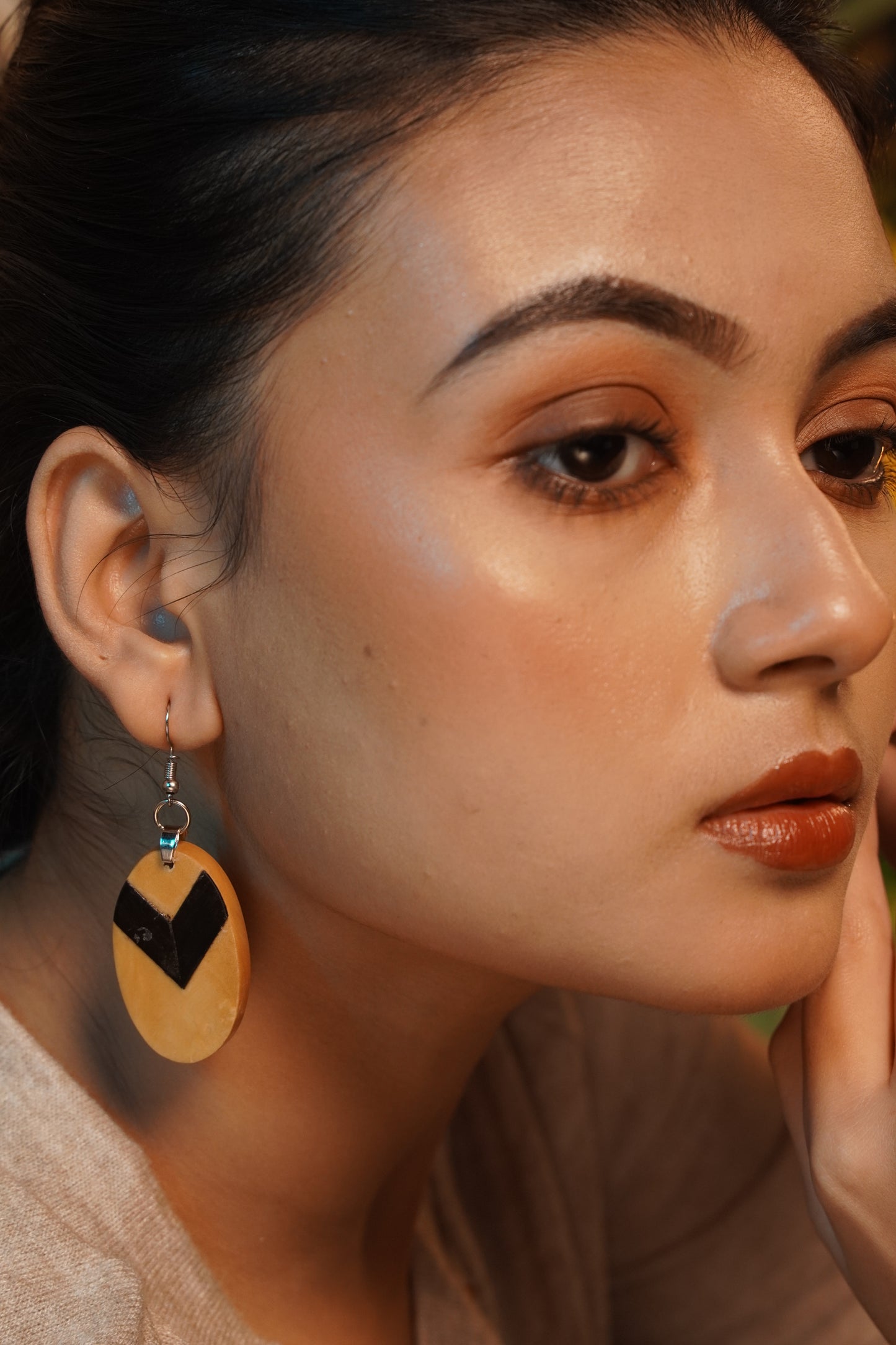 Vrinda Wooden Earrings