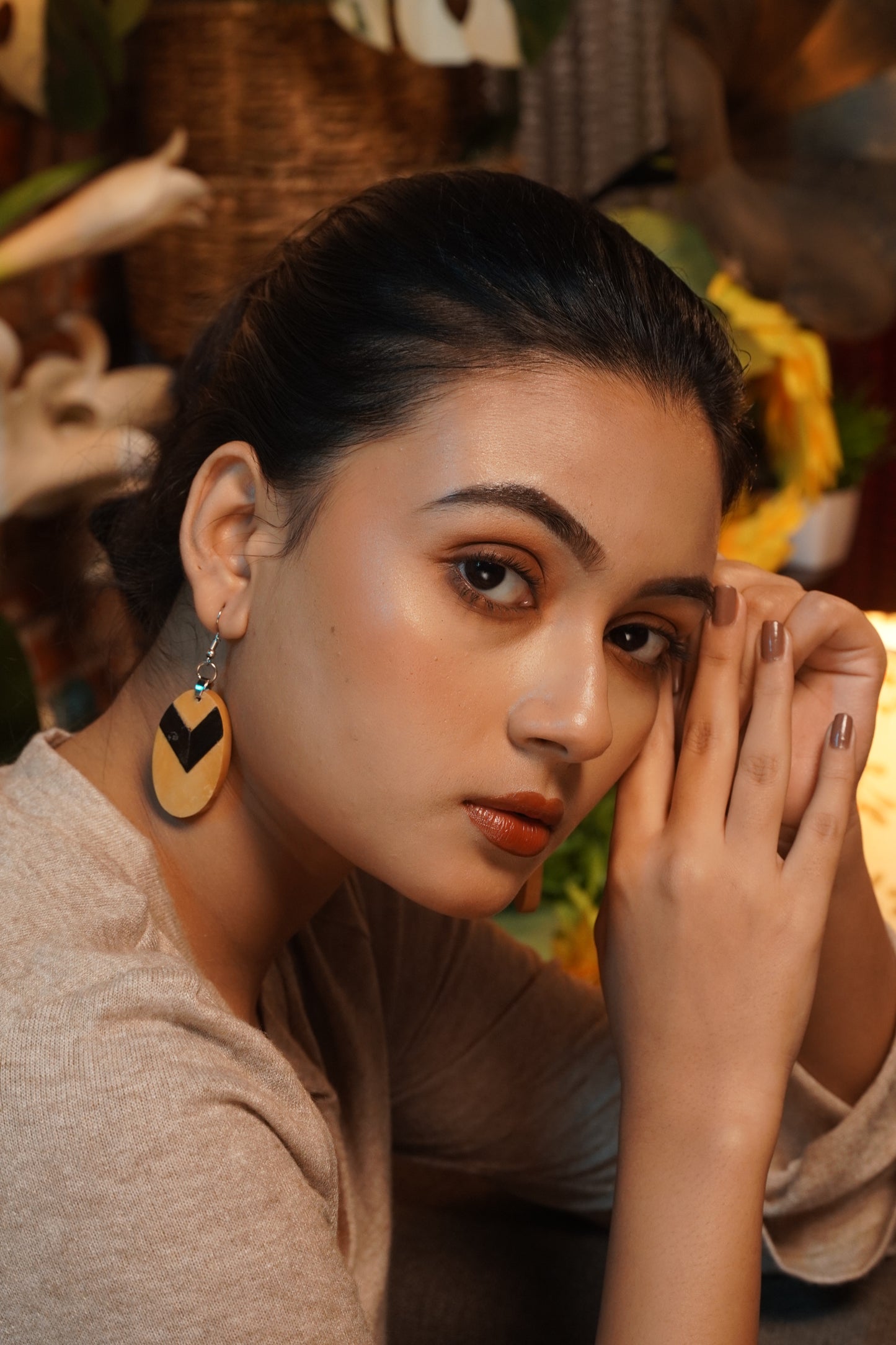 Vrinda Wooden Earrings