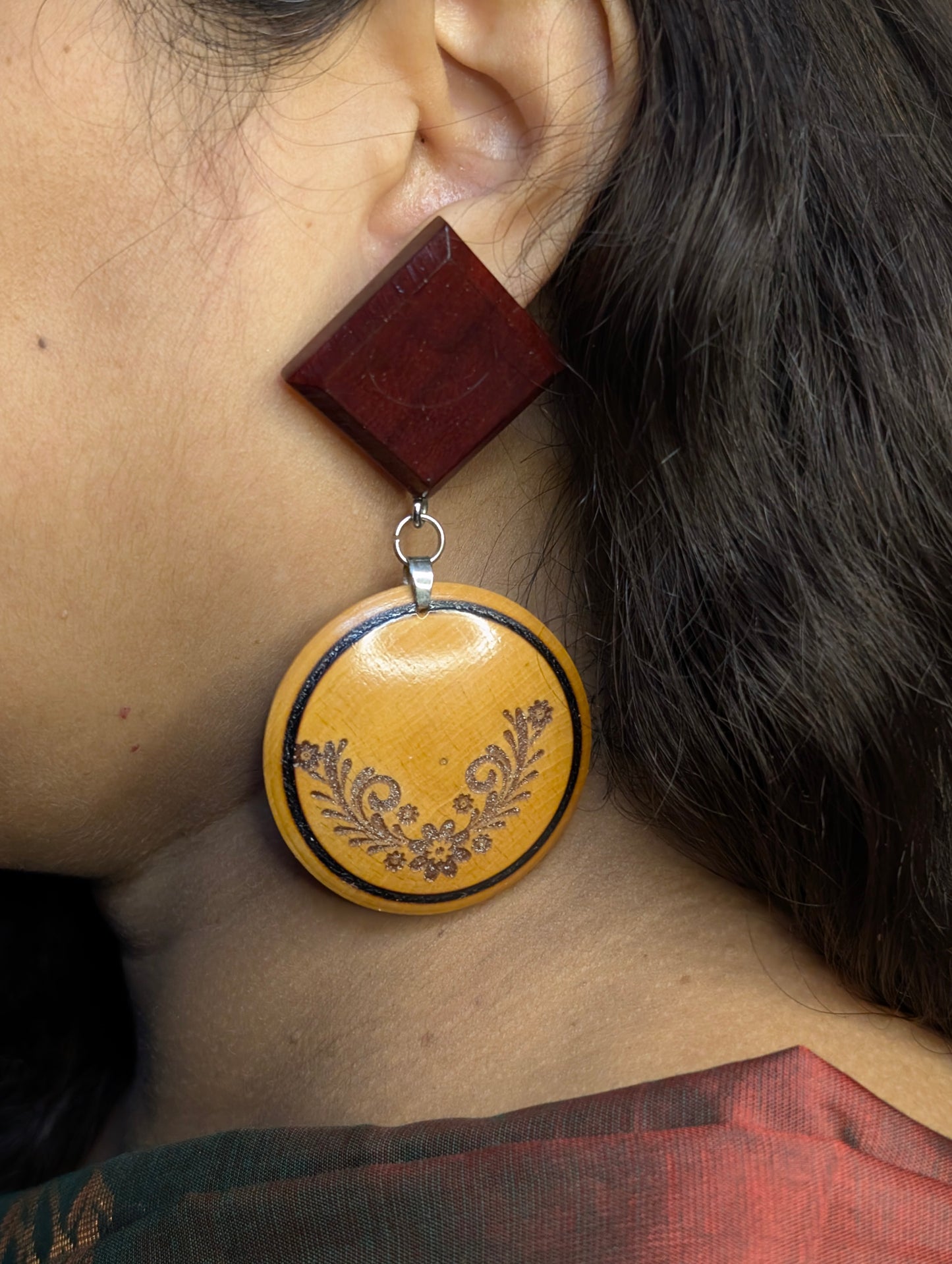 Tulika Wooden Earrings