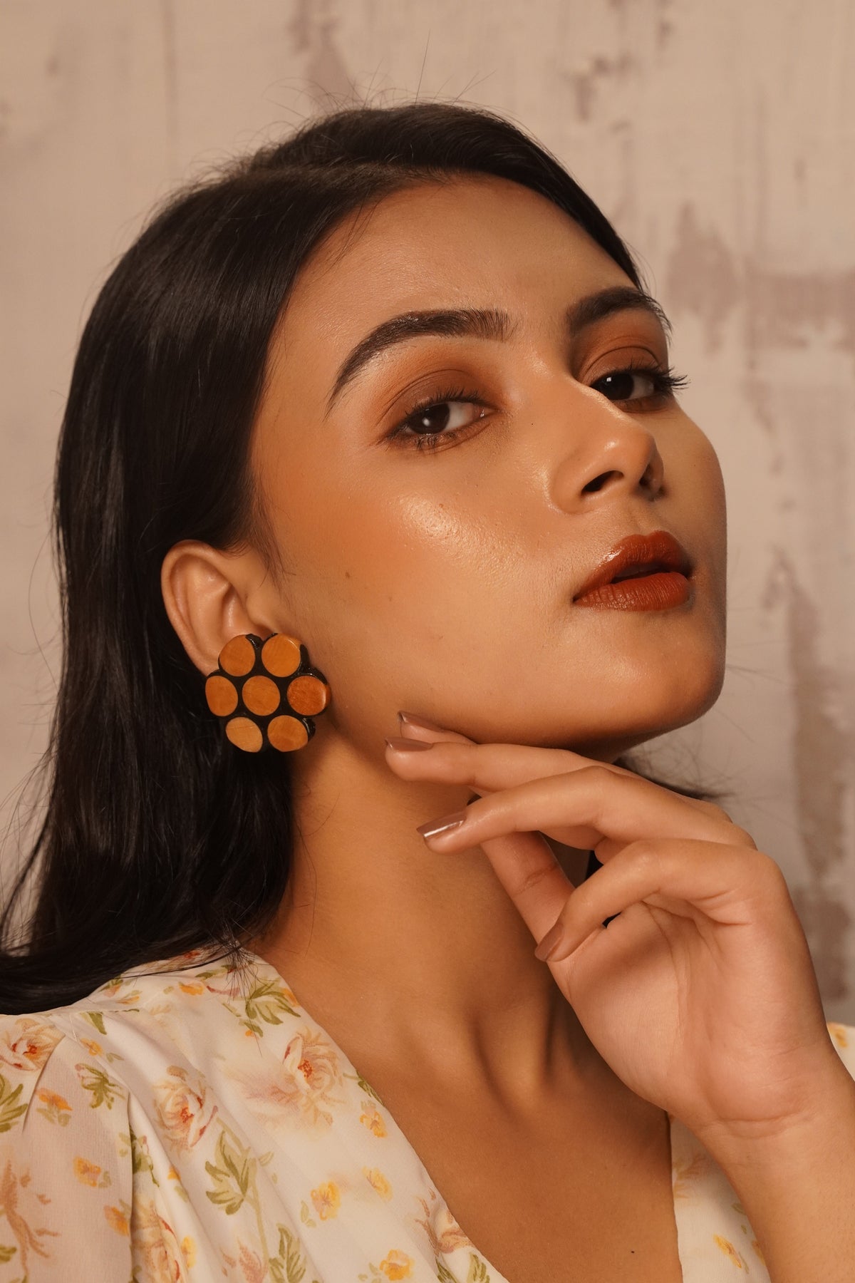 Newly added handcrafted wooden earrings from Chandrakalakriti