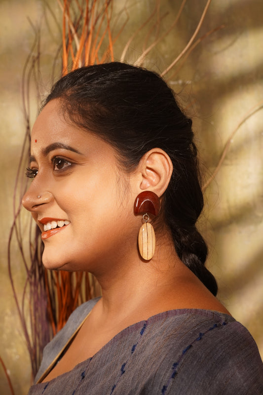 Chandrima Wooden Earrings