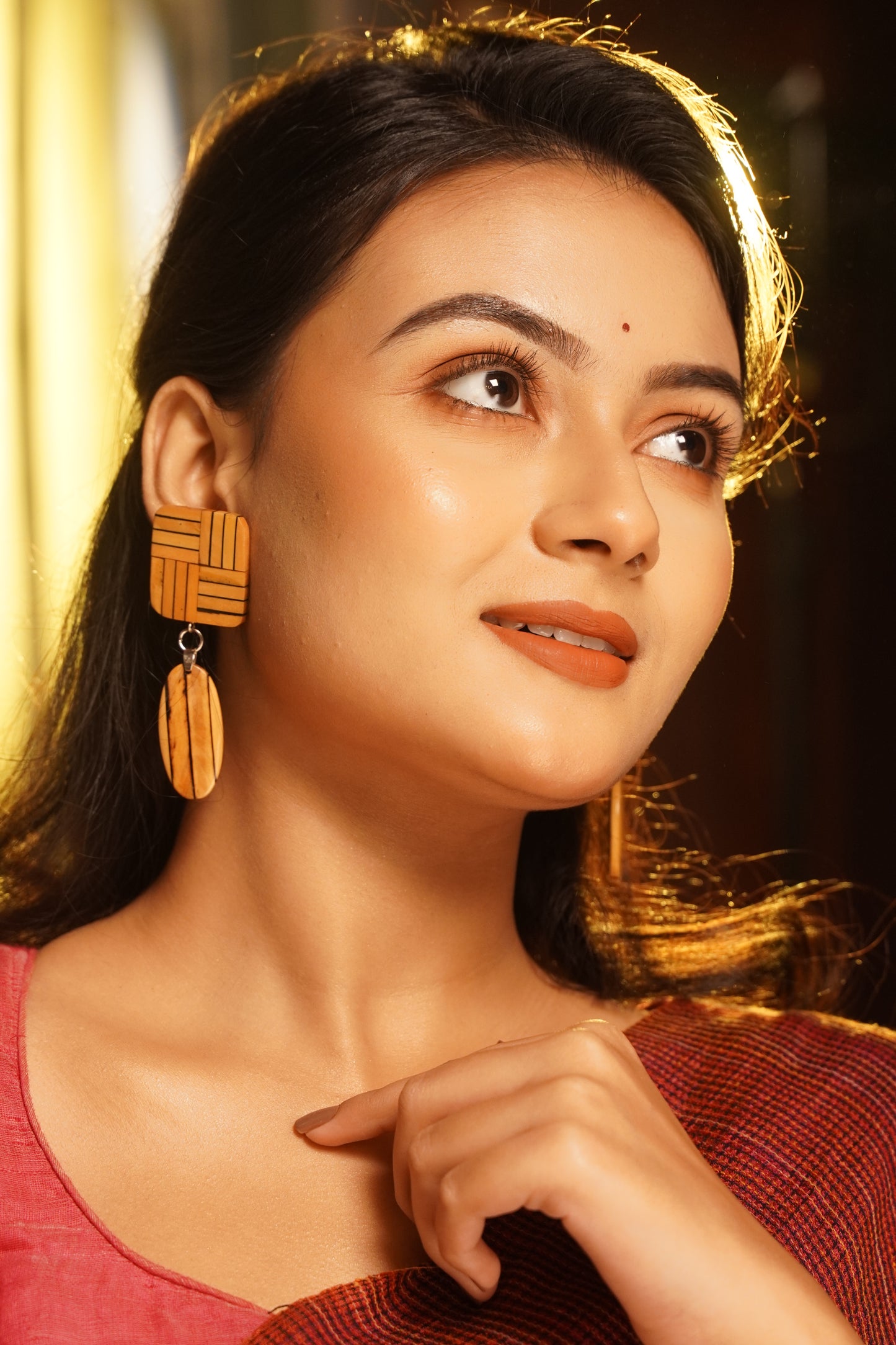 Krishna Wooden Earrings