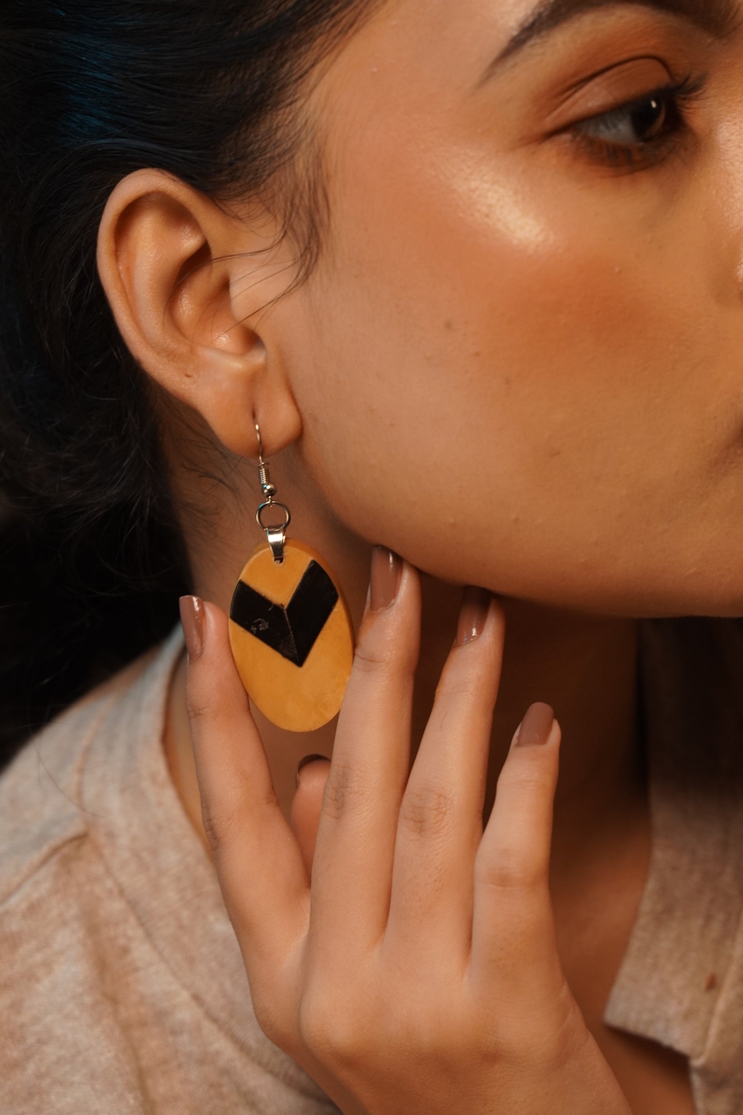 Vrinda Wooden Earrings
