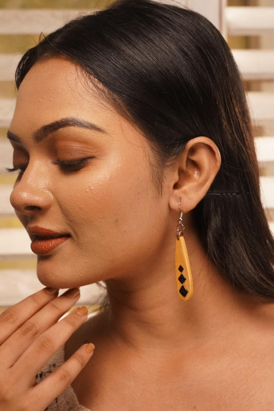 Diya Wooden Earrings