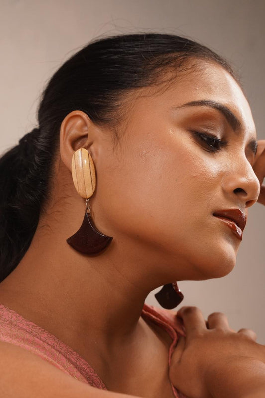 Nakshika Wooden Earrings