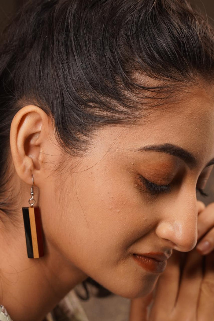 Vedika Wooden Earrings - Chandrakalakriti