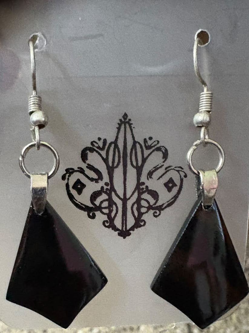 Parna handcrafted solid Ebony earrings, about 10 g a pair