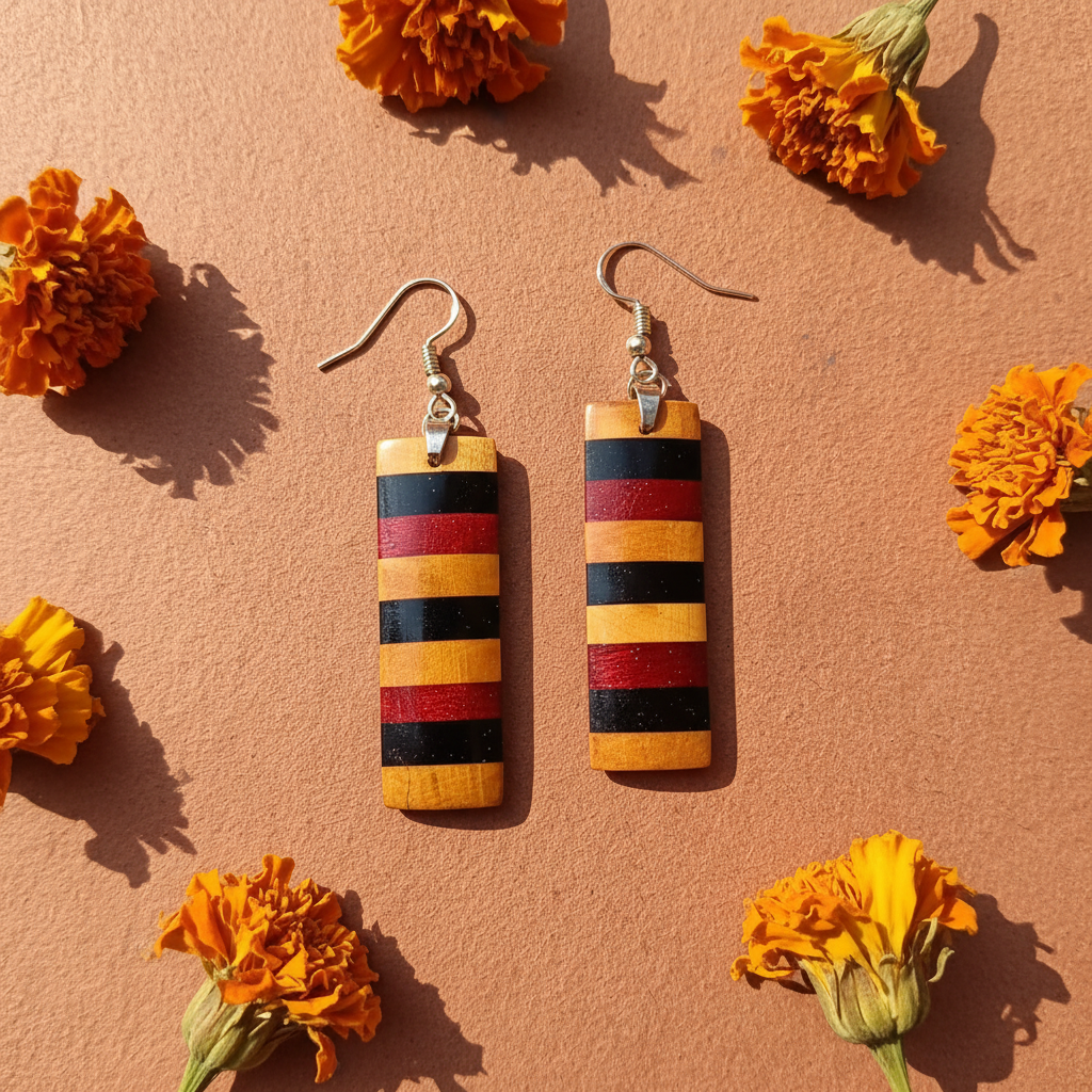 Bhavya Wooden Earrings